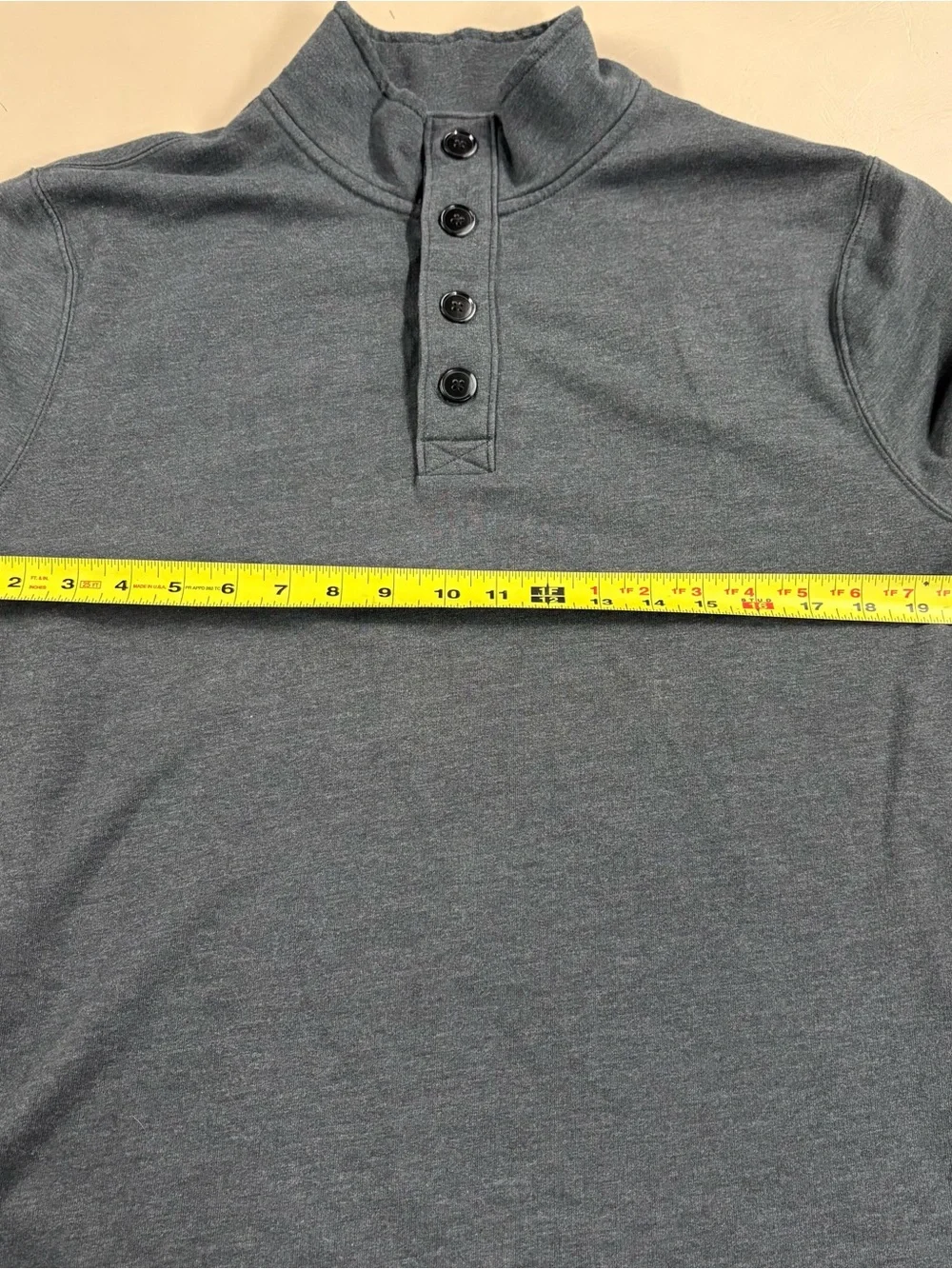 J. Crew Flee e Men's Button-Placket Mock Neck Long-Sleeve Shirt - Charcoal